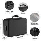 Waterproof & Fireproof Document Bag with Combination Lock (15 × 11 × 4.1 in) - 8 Layers Silicone Fiberglass and Aluminium Foil Lining, Home Office Safe Storage Case for Passports Certificates Cash