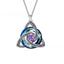Jun Celtic Knot Heart Shaped Birthstone Necklace for Women - 12 Birth Month Colours Zircon Pendant and Hypoallergenic Stainless Steel Chain with Gift Box