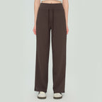Size XL Brown Women’s High Waisted Straight Leg Lounge Pants - Drawstring Casual Trousers - Stretch Activewear Pants for Yoga Pilates Travel and Everyday Wear