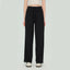 Size L Black Women’s High Waisted Straight Leg Lounge Pants - Drawstring Casual Trousers - Stretch Activewear Pants for Yoga Pilates Travel and Everyday Wear