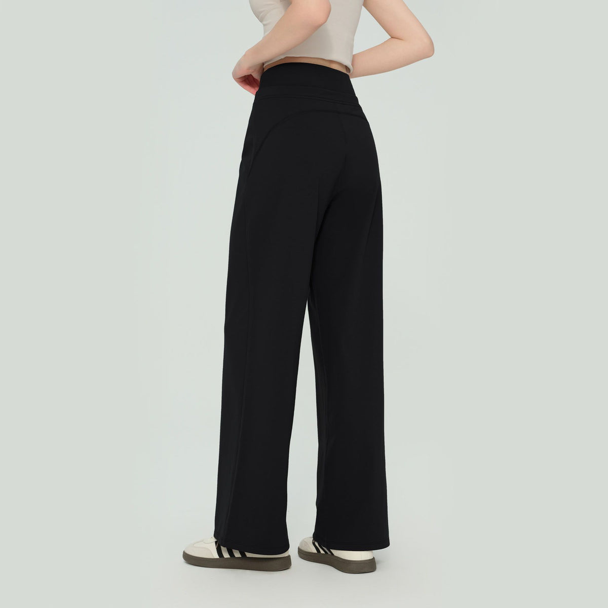 Size XL Black Women’s High Waisted Straight Leg Lounge Pants - Drawstring Casual Trousers - Stretch Activewear Pants for Yoga Pilates Travel and Everyday Wear