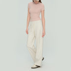 Size S White Women’s High Waisted Straight Leg Lounge Pants - Drawstring Casual Trousers - Stretch Activewear Pants for Yoga Pilates Travel and Everyday Wear