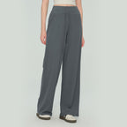 Size S Gray Women’s High Waisted Straight Leg Lounge Pants - Drawstring Casual Trousers - Stretch Activewear Pants for Yoga Pilates Travel and Everyday Wear