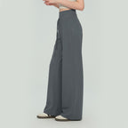 Size XL Gray Women’s High Waisted Straight Leg Lounge Pants - Drawstring Casual Trousers - Stretch Activewear Pants for Yoga Pilates Travel and Everyday Wear