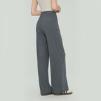 Size XL Gray Women’s High Waisted Straight Leg Lounge Pants - Drawstring Casual Trousers - Stretch Activewear Pants for Yoga Pilates Travel and Everyday Wear