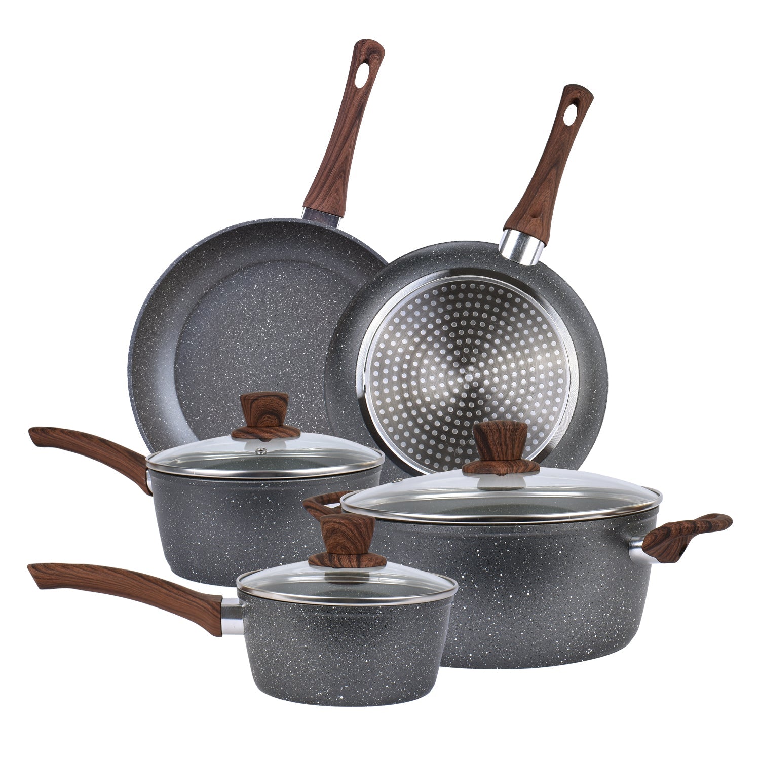 5Pieces Non-Stick Marble Coating Saucepan/Casserole/Fry Pan Cookware Set Hauptbild