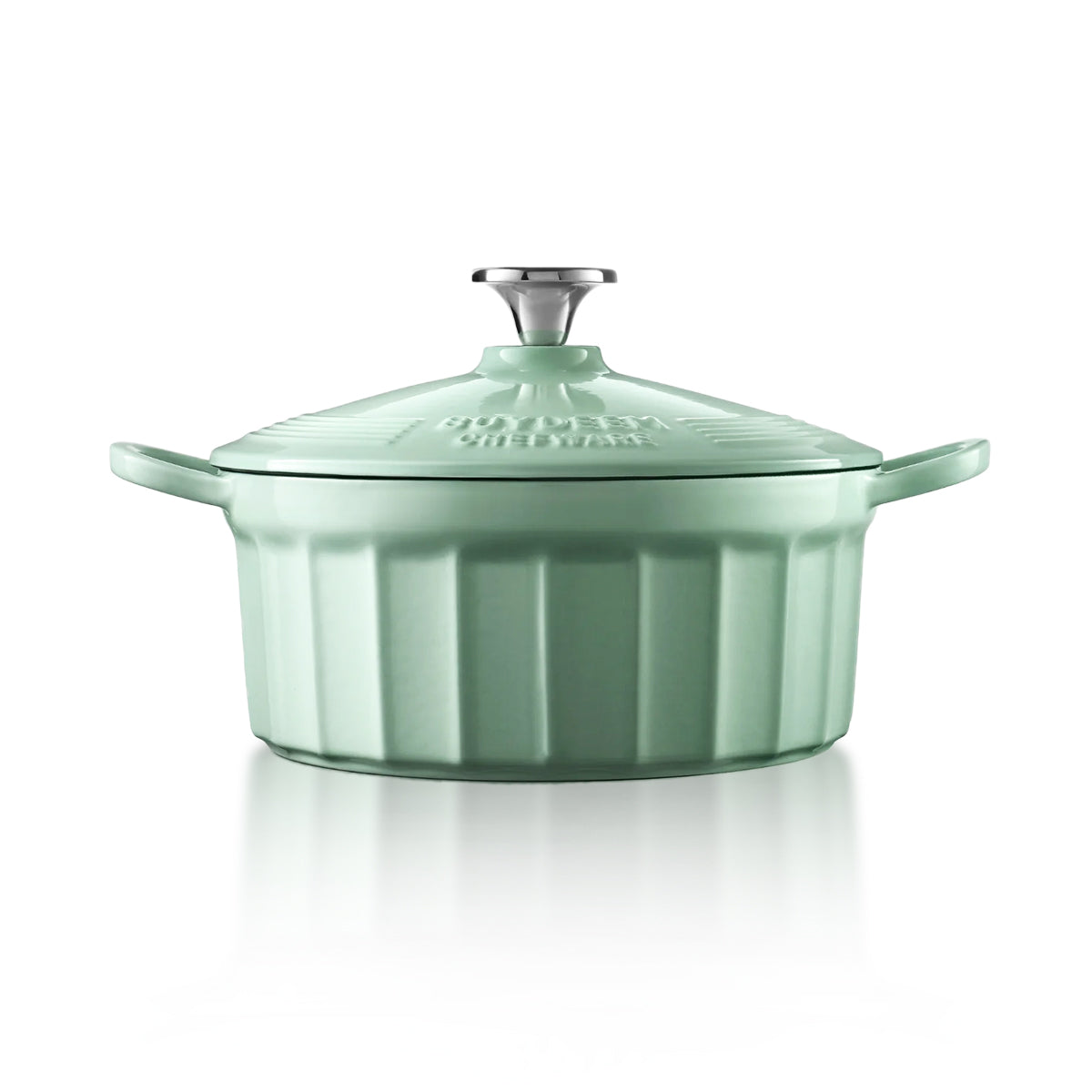1.8L Enameled Cast-Iron Dutch Oven - Wide Green Main image