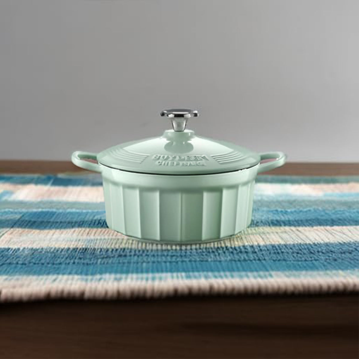 1.8L Enameled Cast-Iron Dutch Oven - Wide Green Secondary image