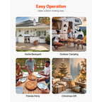 Pizza Oven Outdoor, 12" Pellet Pizza Oven, Portable Pizza-Stove with Built-in Thermometer, Wood Fired Stainless Steel Pizza-Maker, for Backyard, Camping, Pizza-Stone, Shovel, Carry Bag, Silver