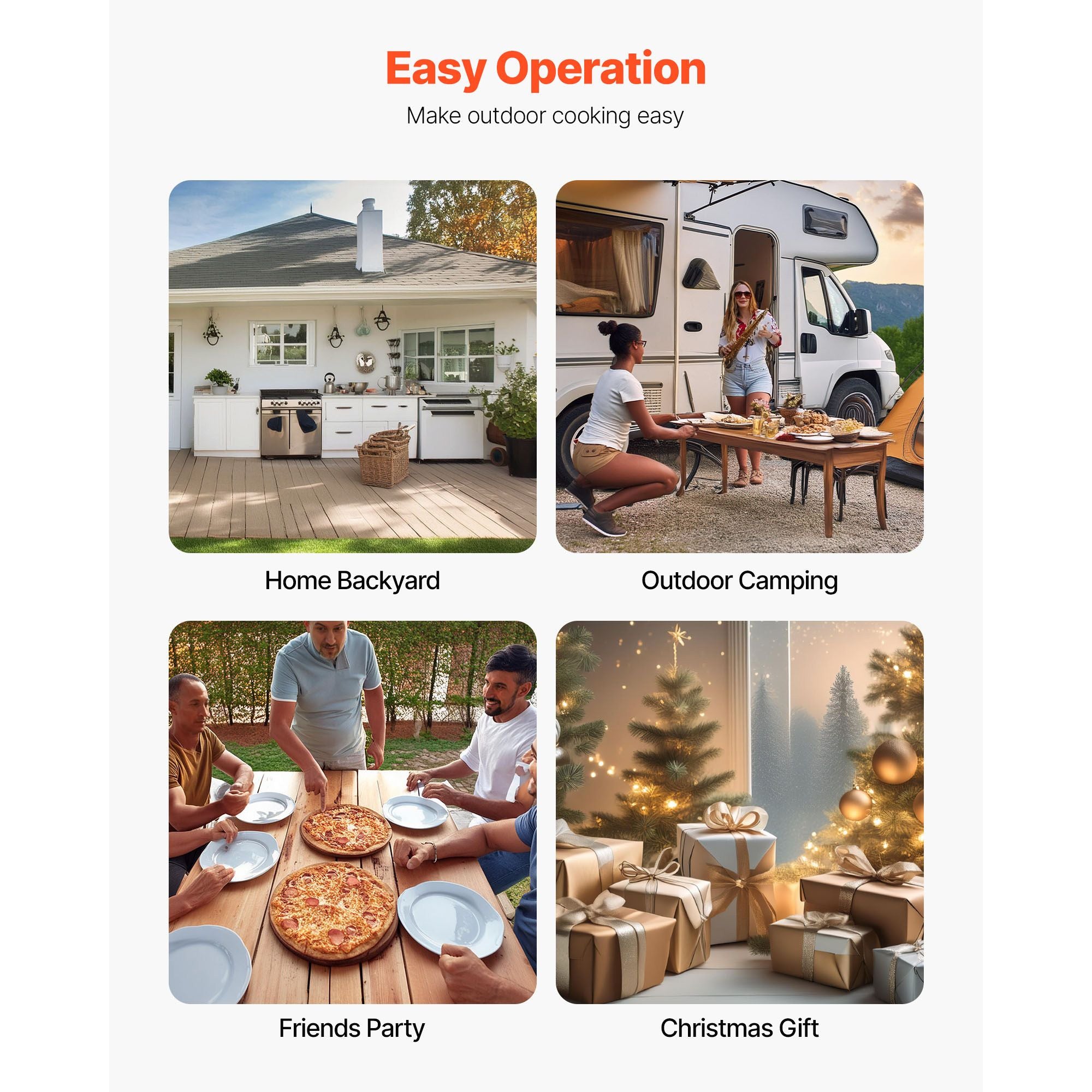 Pizza Oven Outdoor, 12" Pellet Pizza Oven, Portable Pizza-Stove with Built-in Thermometer, Wood Fired Stainless Steel Pizza-Maker, for Backyard, Camping, Pizza-Stone, Shovel, Carry Bag, Silver