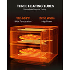 Commercial Pizza Oven Countertop, 16-Inch Double Deck Layers, Stainless Steel Electric Pizza Oven with Stone and Handle, Multipurpose Indoor Pizza Maker for Restaurant Home Pretzels Baked