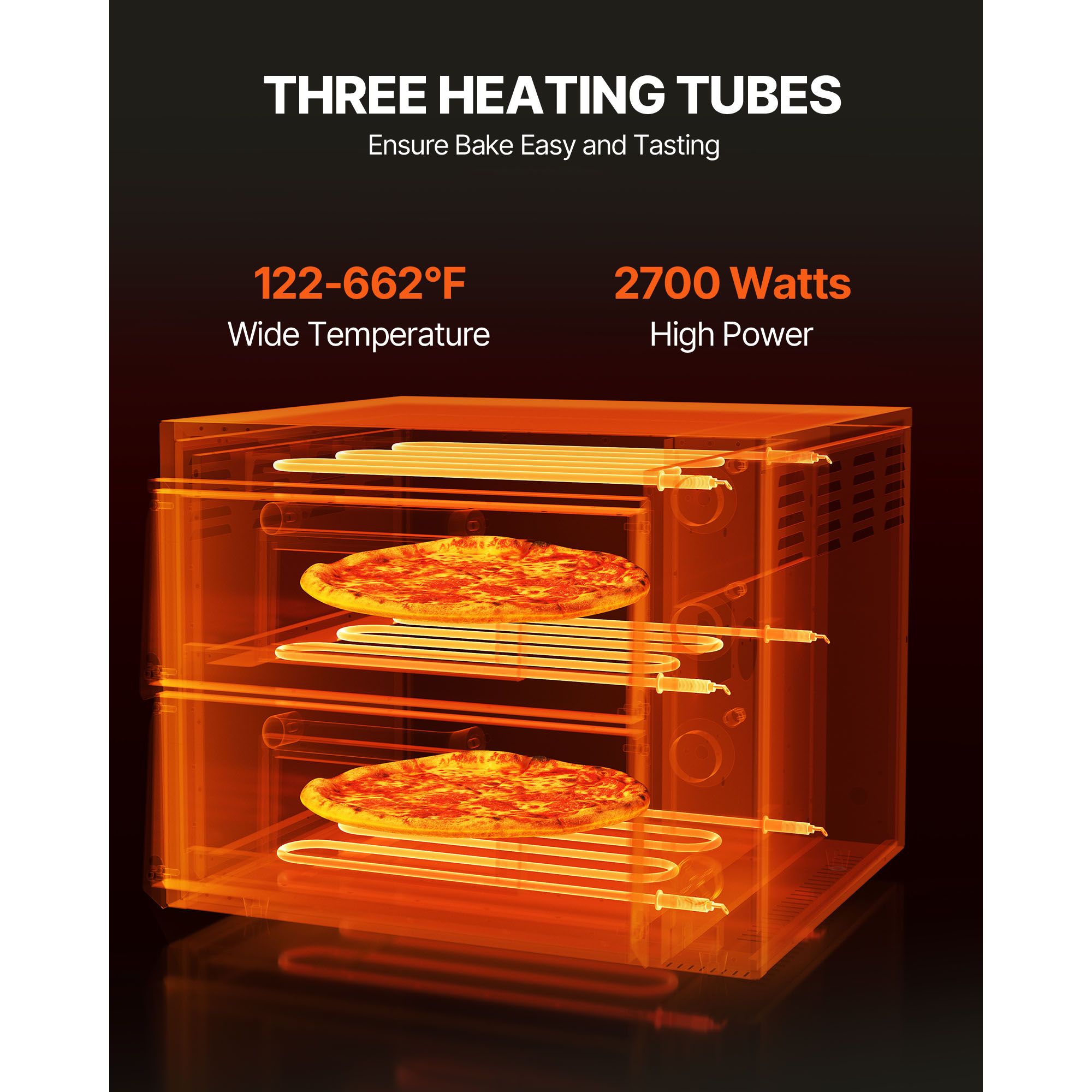 Commercial Pizza Oven Countertop, 16-Inch Double Deck Layers, Stainless Steel Electric Pizza Oven with Stone and Handle, Multipurpose Indoor Pizza Maker for Restaurant Home Pretzels Baked