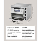 Commercial Pizza Oven Countertop, 16-Inch Double Deck Layers, Stainless Steel Electric Pizza Oven with Stone and Handle, Multipurpose Indoor Pizza Maker for Restaurant Home Pretzels Baked