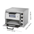 Commercial Pizza Oven Countertop, 16-Inch Double Deck Layers, Stainless Steel Electric Pizza Oven with Stone and Handle, Multipurpose Indoor Pizza Maker for Restaurant Home Pretzels Baked