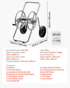 Water Hose Reel Cart, 6096/9144 cm High-Pressure Garden Hose Cart, Hoses Reel Carts with Two Wheels, Handle & Heavy-Duty Mesh Storage Basket, Portable Hoses Reels for Garden, Car, Pet Washing