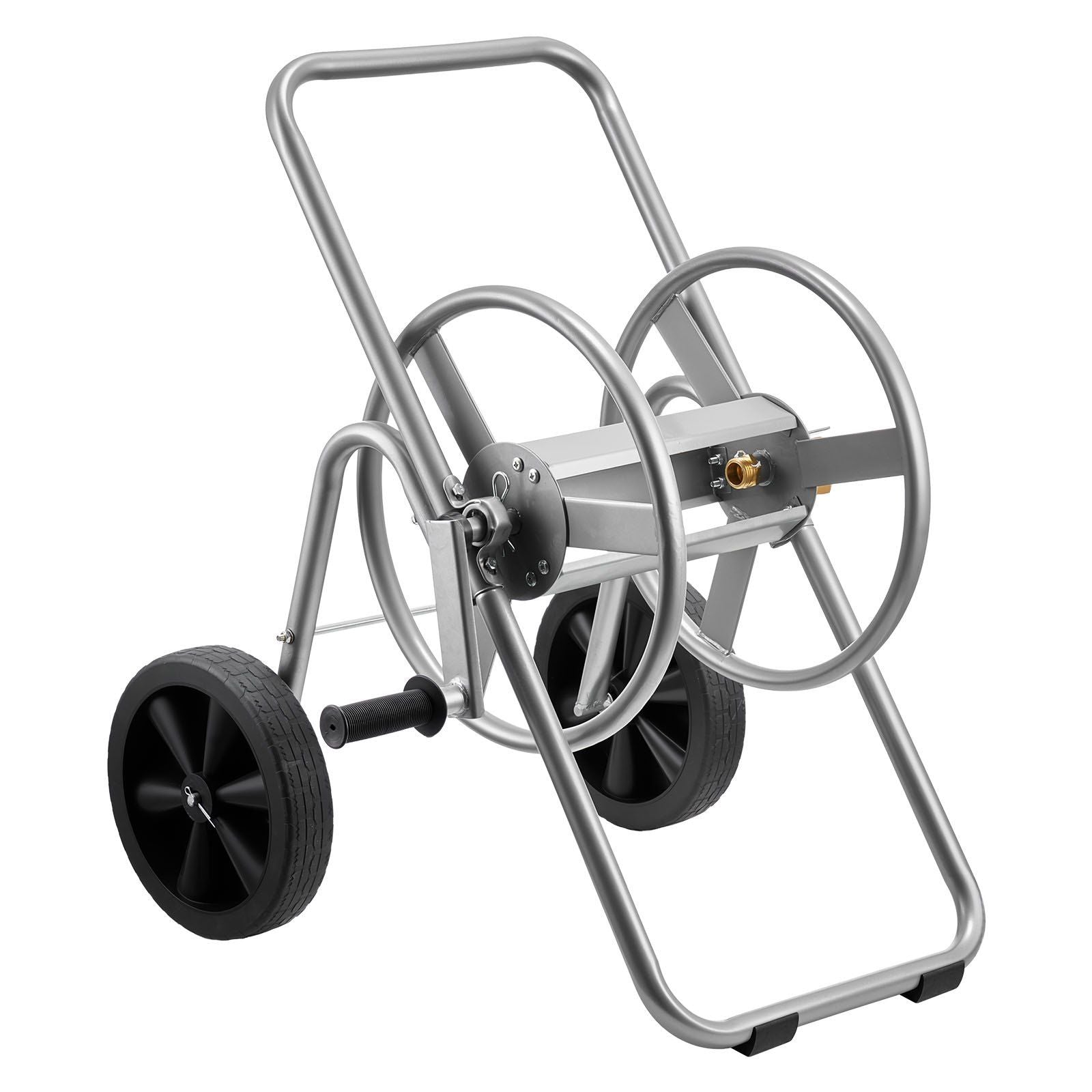 Water Hose Reel Cart, 6096/9144 cm High-Pressure Garden Hose Cart, Hoses Reel Carts with Two Wheels, Handle & Heavy-Duty Mesh Storage Basket, Portable Hoses Reels for Garden, Car, Pet Washing