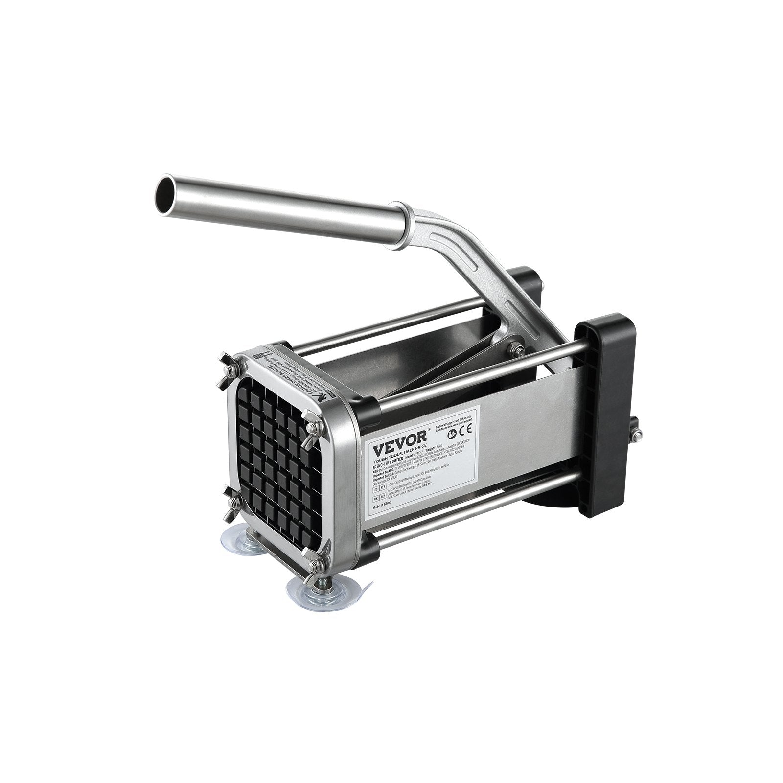 French Fry Cutter, Potato Slicer with 1/2-Inch and 3/8-Inch Stainless Steel Blades, Manual Potato Cutter Chopper with Suction Cups, Great for Potato, French Fries, Cucumber, Vegetables, Carrot