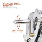 Large Stainless Steel Garden Hose Reel Cart Portable Pipe Holder Heavy Duty Water Pipe Storage Rack With Crank Handle for 1/2inch Hose up to 60M