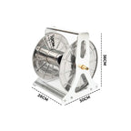 Large Stainless Steel Garden Hose Reel Cart Portable Pipe Holder Heavy Duty Water Pipe Storage Rack With Crank Handle for 1/2inch Hose up to 60M