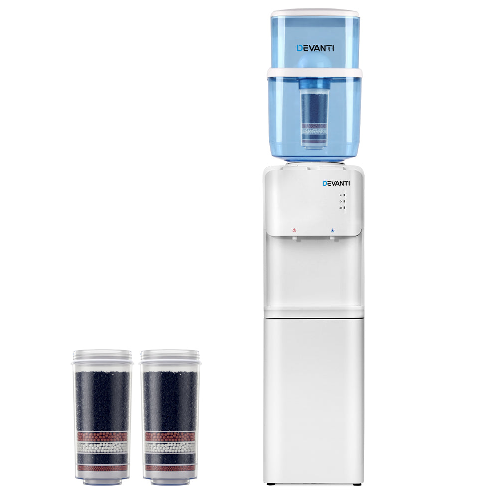 Devanti Water Cooler Dispenser Stand 22L Bottle White w/2 Filter Main image
