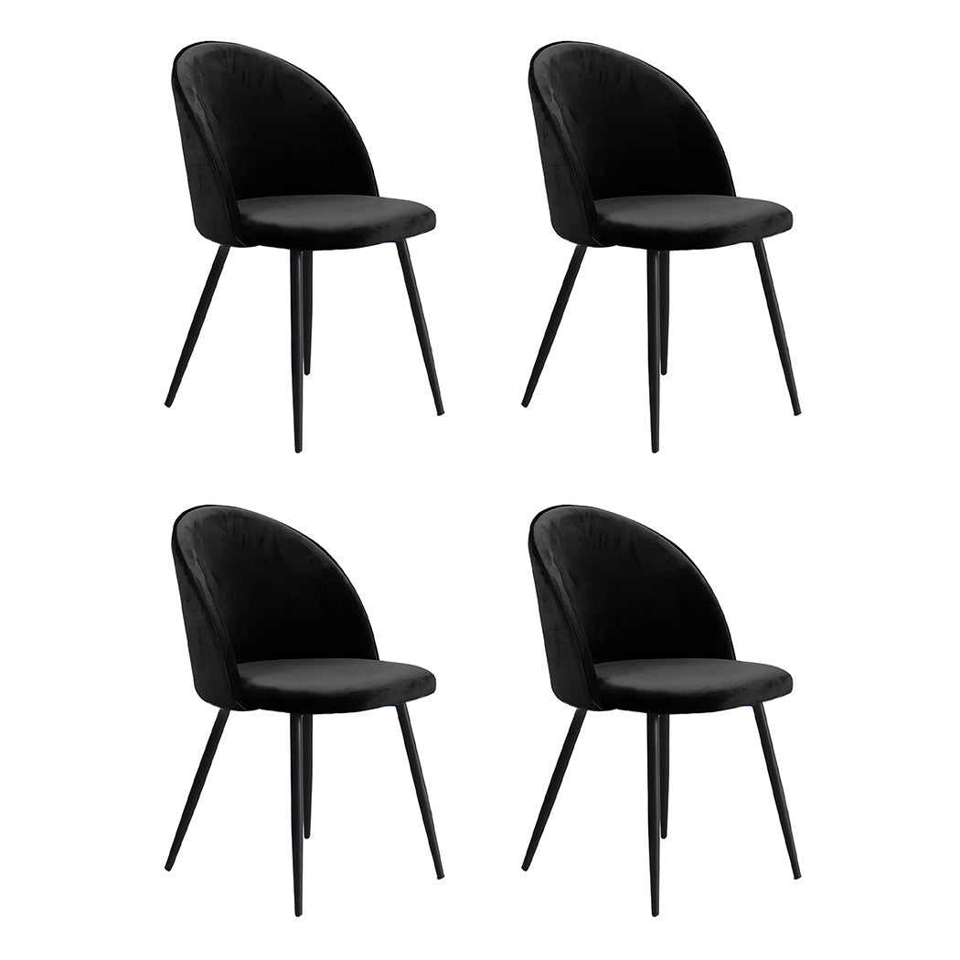 Levede 4x Dining Chairs Kitchen Cafe Black-2006732720193015808