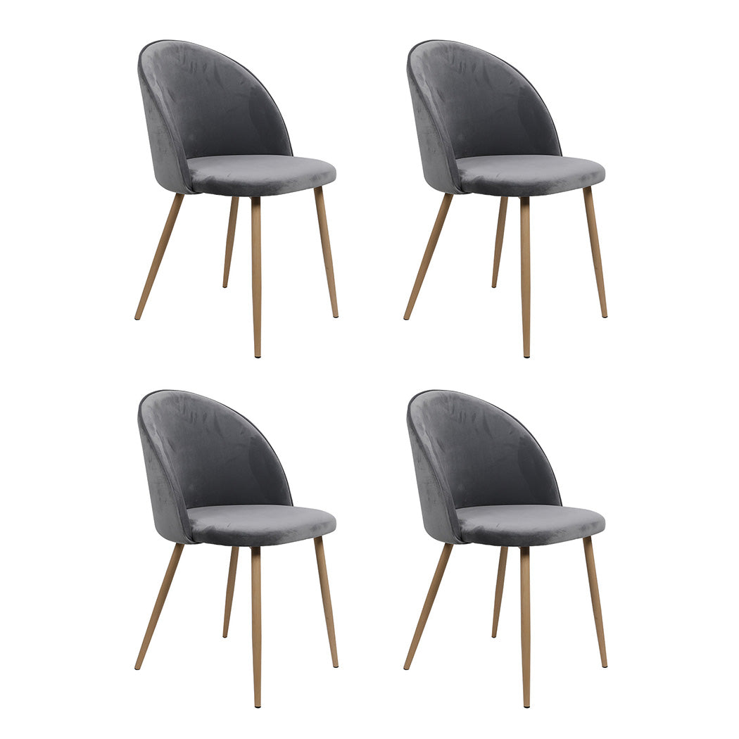 Levede 4x Dining Chairs Seat French Grey-2006732720729886720