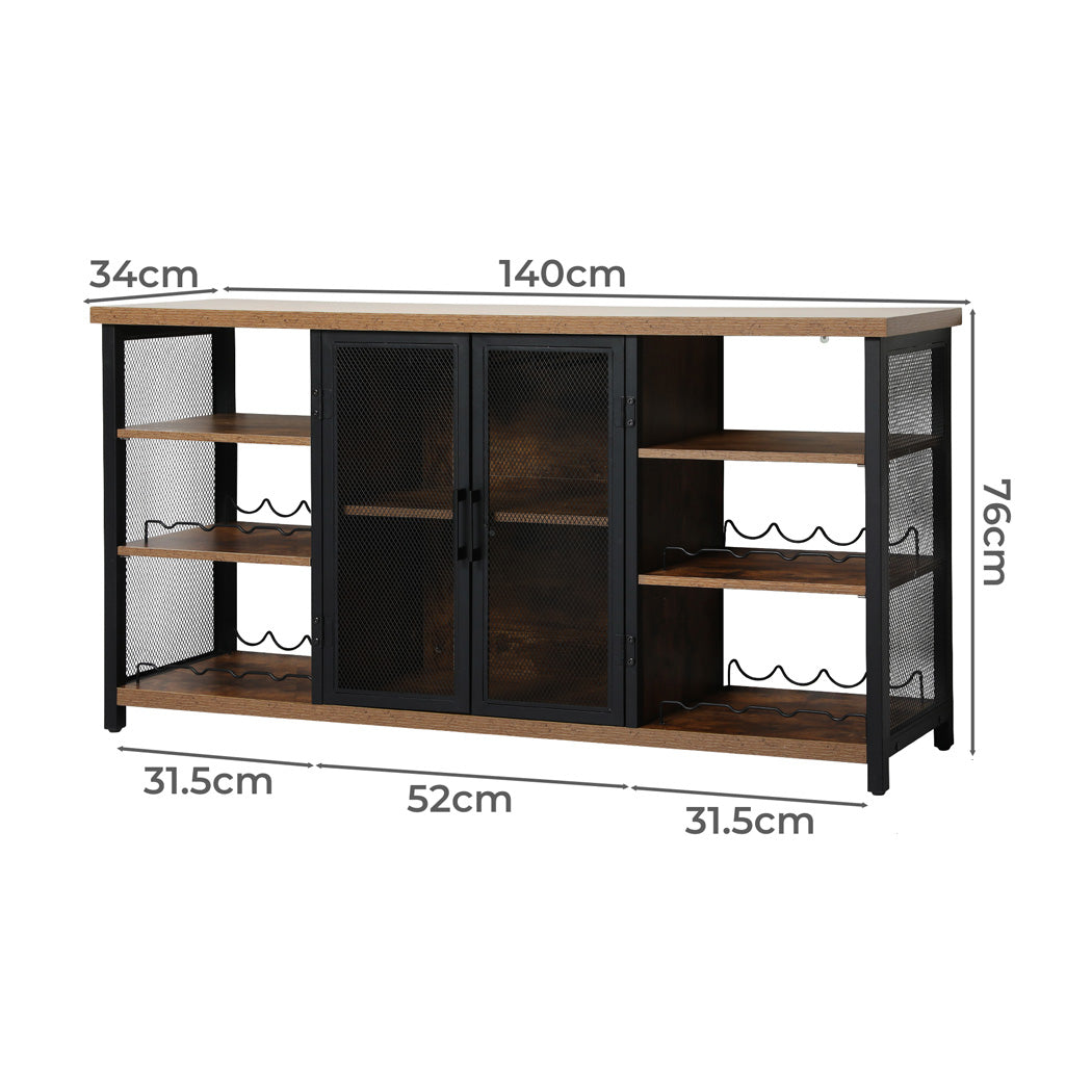 Bar Cabinet Buffet Sideboard Walnut Secondary image