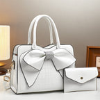 Fashionable Crocodile-Print Bow Bucket Bag Patent Leather Glossy Crossbody Bag - Bags Backpacks & Luggage