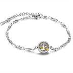 Stainless Steel Openable Aromatherapy Essential Oil Diffuser Box Adjustable Life Tree Essential Oil Bracelet - 01style