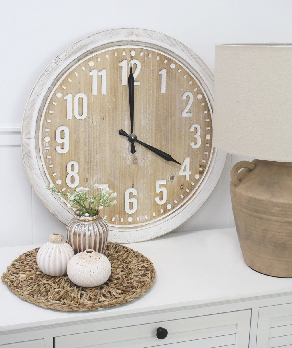 Clock Hamptons White 60cm | 60 x 60 x 4 cm
