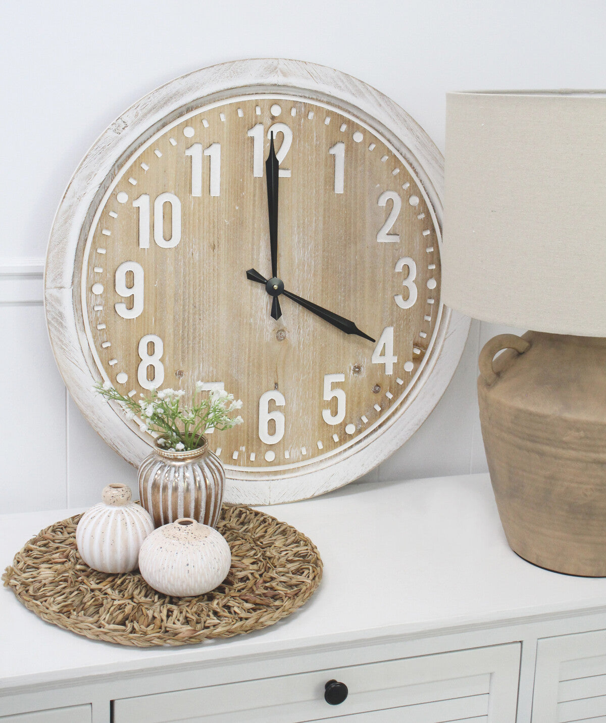 Clock Hamptons White 60cm | 60 x 60 x 4 cm