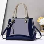 Glossy Large-Capacity Casual Shoulder Crossbody Handbag - Sapphire Blue / 29X13X21CM - Bags Backpacks & Luggage