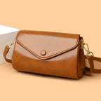 Versatile Retro Multi-Compartment Commuter Casual Crossbody Bag - Light Brown - Bags Backpacks & Luggage