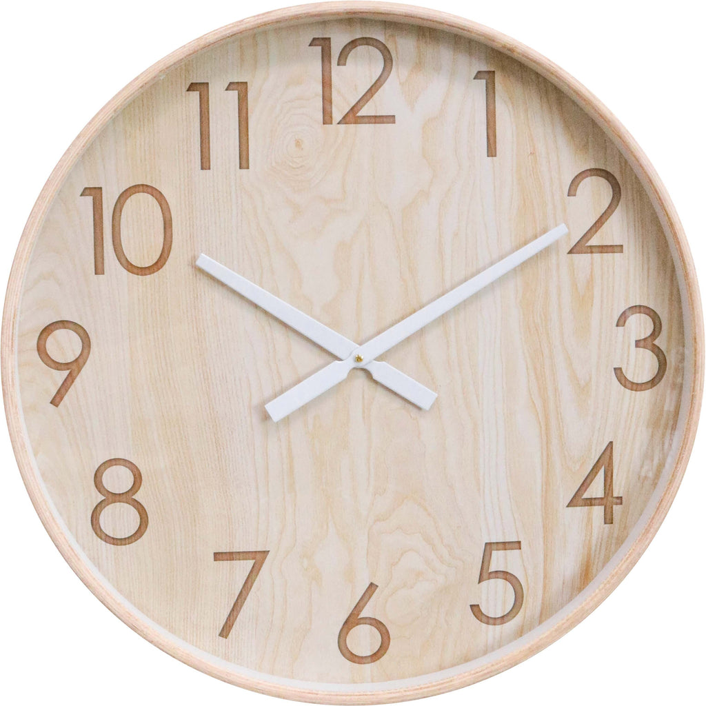 Clock Balsa/glass 60cm | 60 x 60 x 5.5 cm