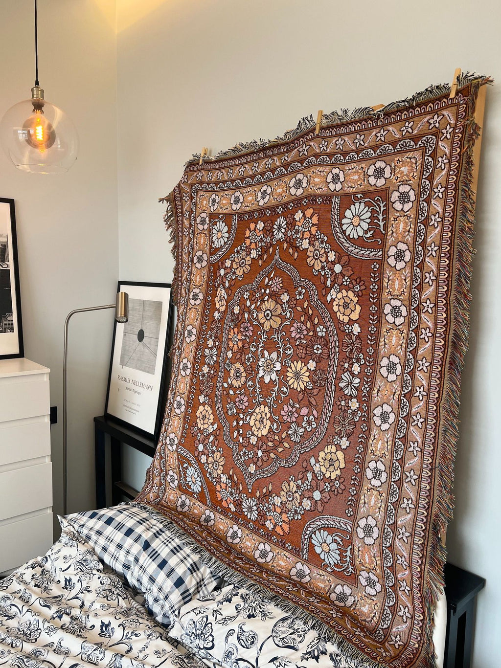 Bohemian Artistic Casual Sofa Cover Throw Rug - Amber Flower / 130x160cm - Sofa Covers