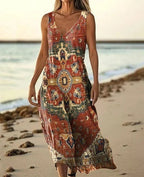 Summer Sleeveless Casual Print Temperament Long Dress - 40 Model E688 / L - Dresses
