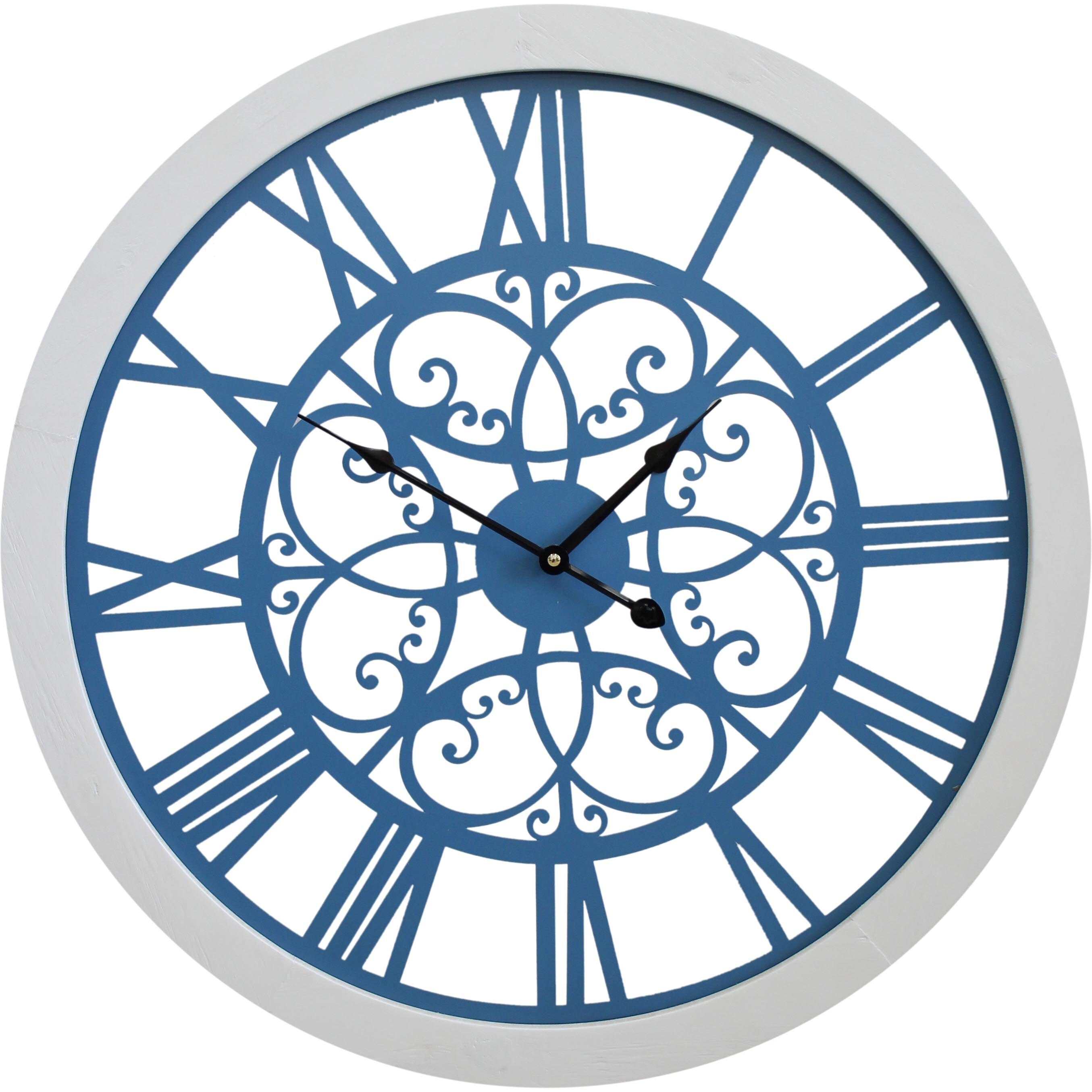 Clock Interior View Blue/white 59cm | 60 x 60 x 6 cm