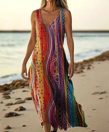 Summer Sleeveless Casual Print Temperament Long Dress - 41 Model E688 / L - Dresses