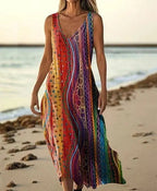 Summer Sleeveless Casual Print Temperament Long Dress - 41 Model E688 / L - Dresses