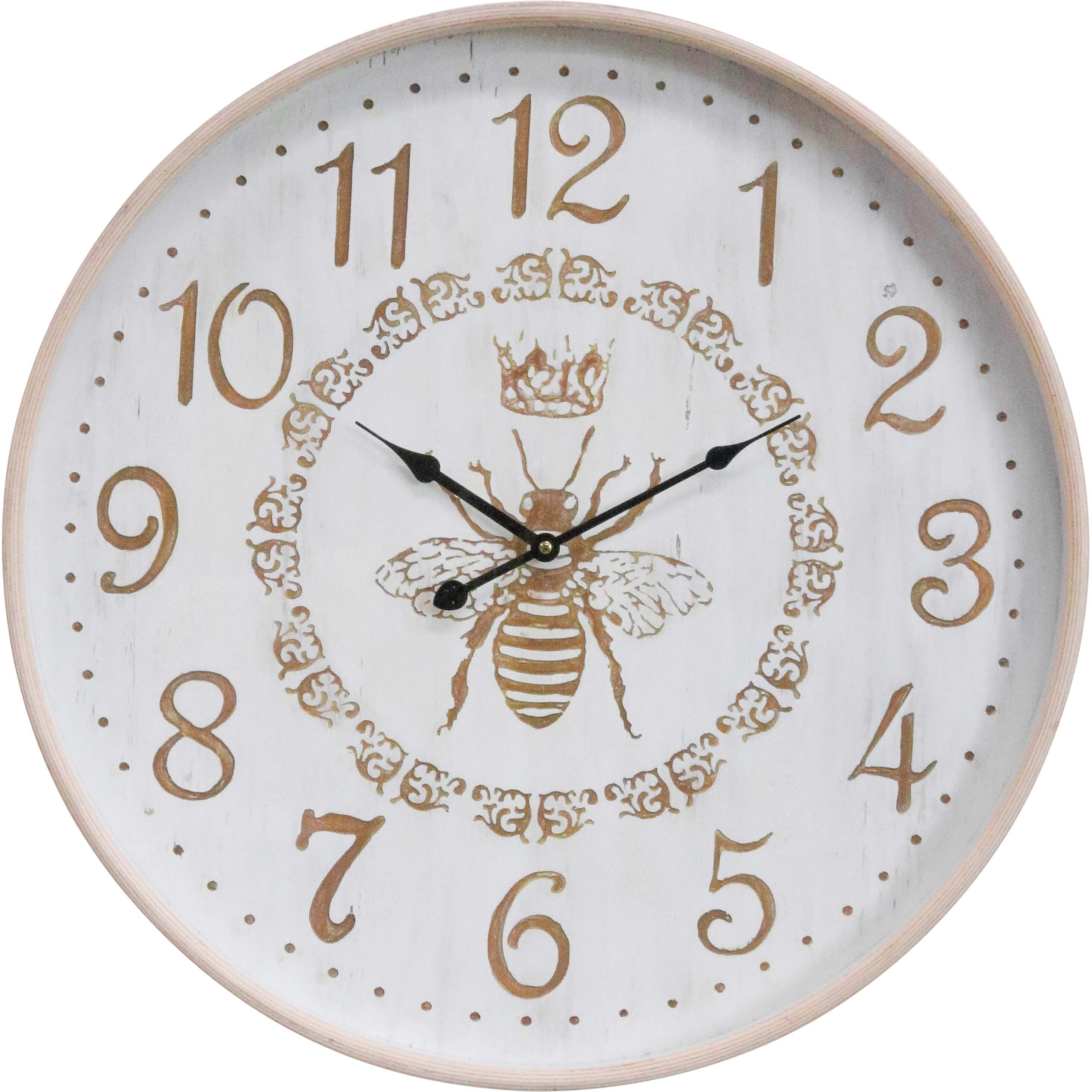 Clock Bee 60cm Engraved/glass | 60 x 60 x 5.5 cm Main image
