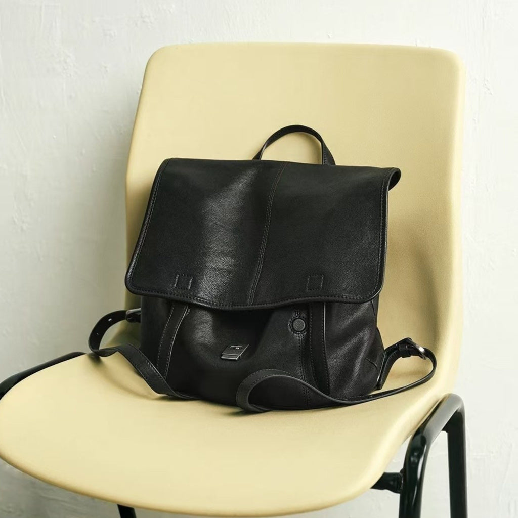 Vegetable-Tanned Leather Messenger Backpack - Bags Backpacks & Luggage