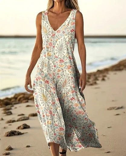 Summer Sleeveless Casual Print Temperament Long Dress - 47 Model E688 / L - Dresses