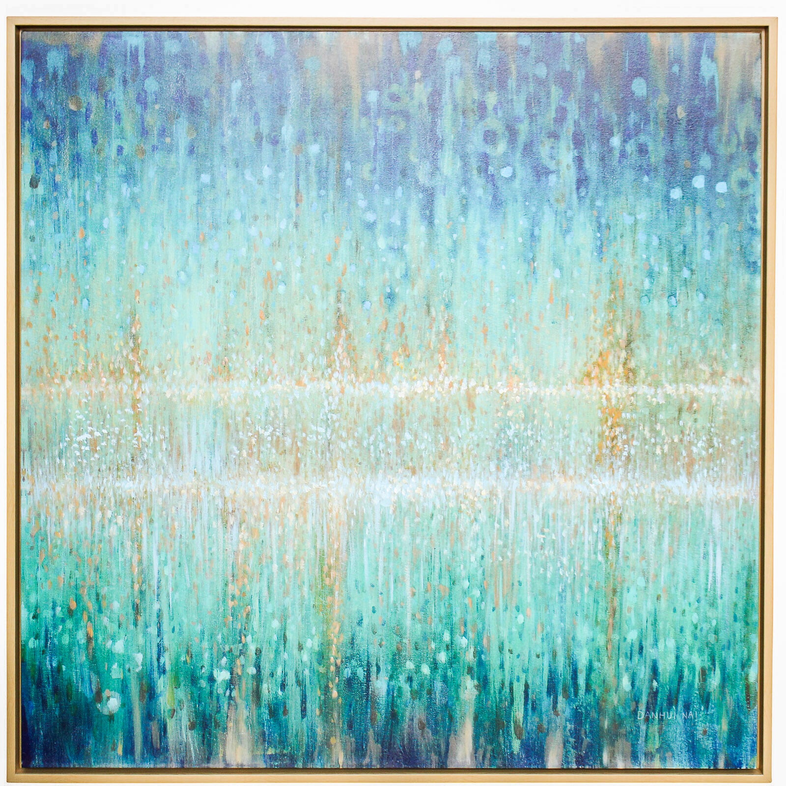 Framed Canvas Rain Aqua Main image