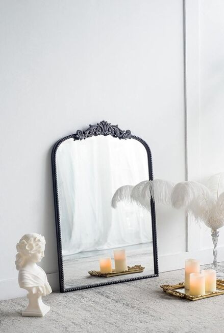 Baroque Tall Black Wall Mirror 91 x 61 cm
