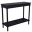 Black Polo Classic Console with Rattan Shelf