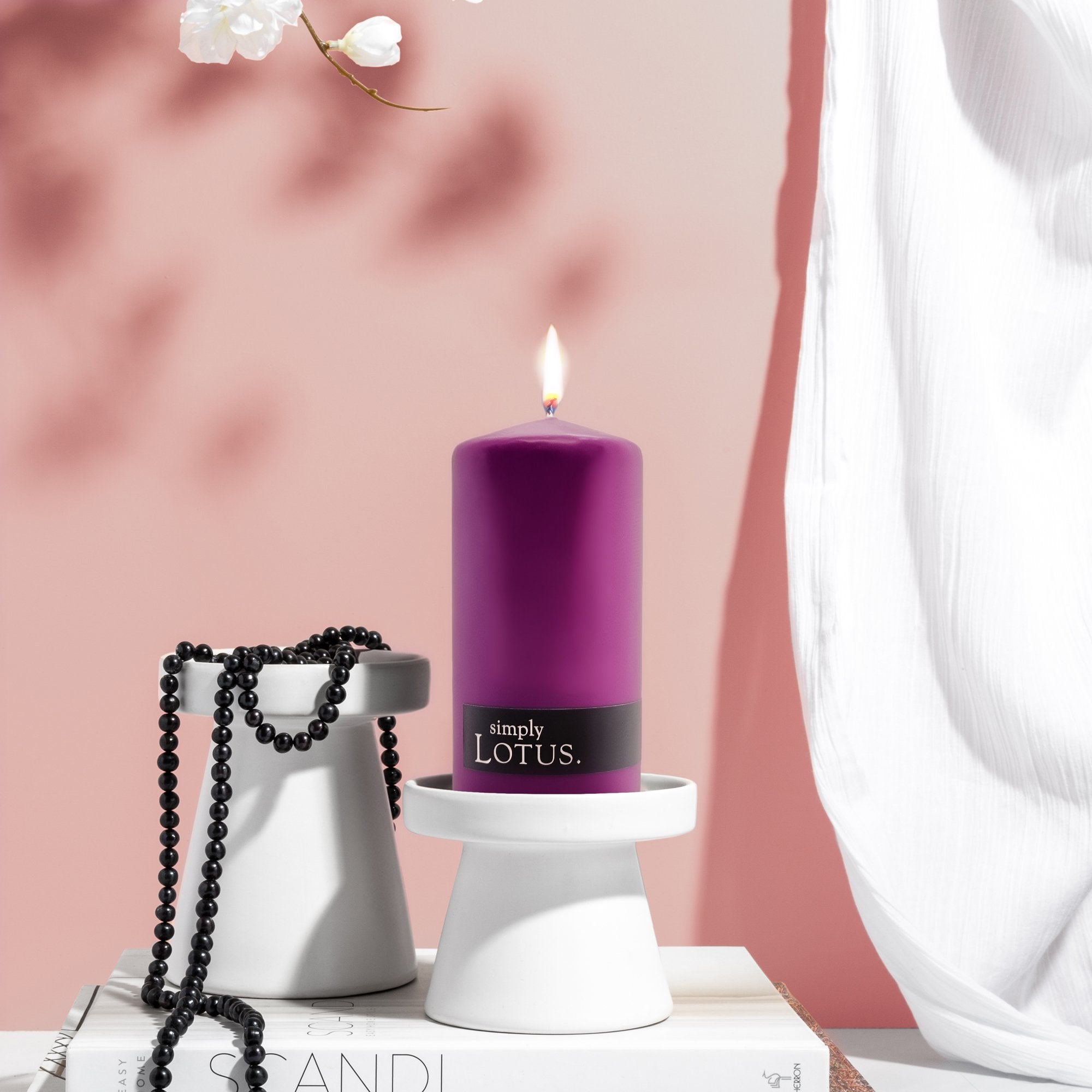 Lotus Medium Pillar Candle