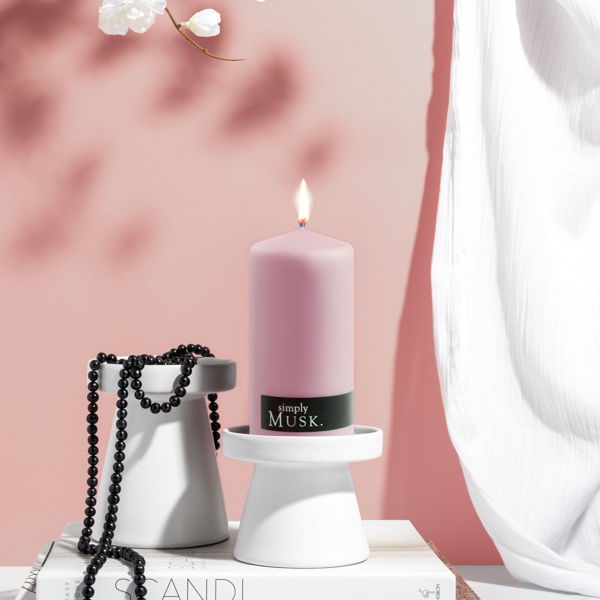 Musk Medium Pillar Candle Secondary image