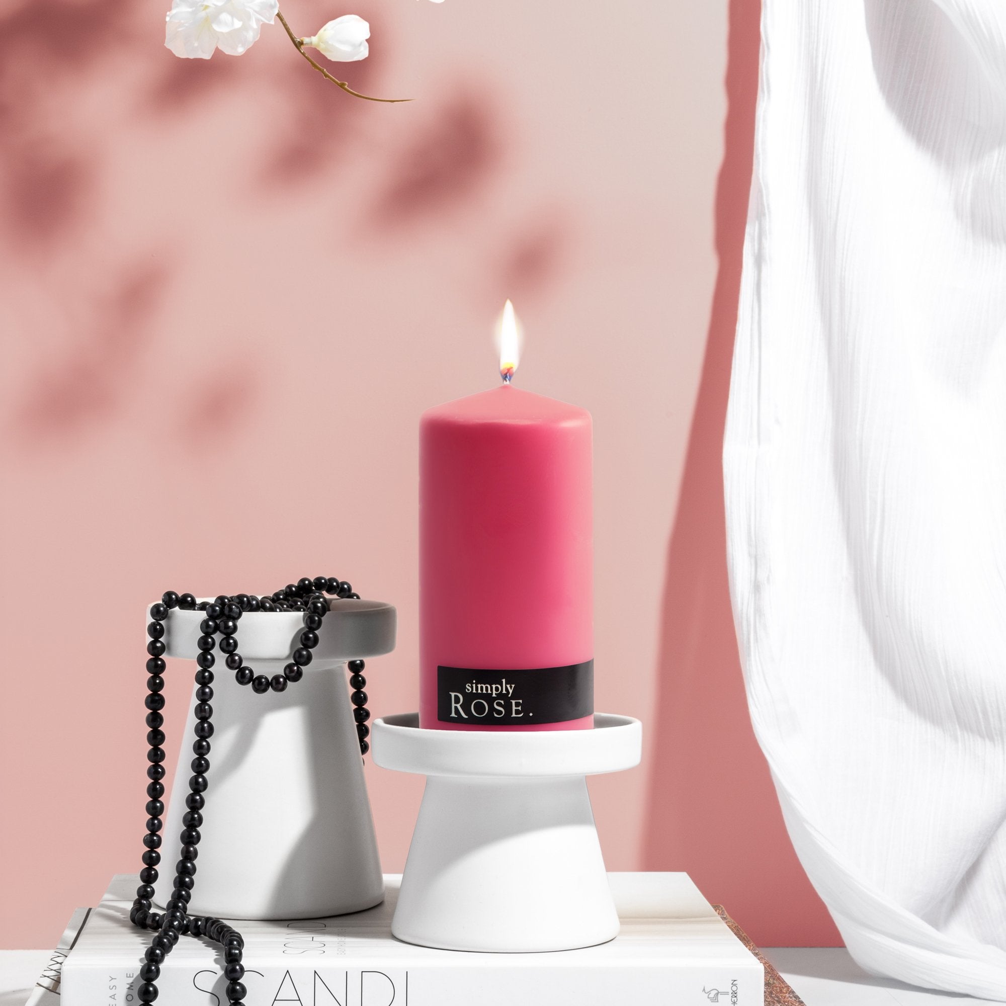 Rose Medium Pillar Candle