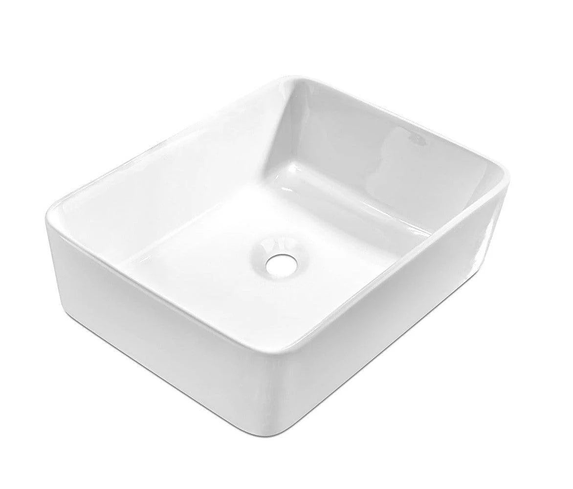 Square Above-counter Top-mount Ceramic Bathroom Basin Vanity Sink Zweitbild