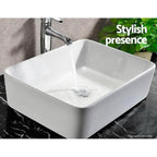Square Above-counter Top-mount Ceramic Bathroom Basin Vanity Sink